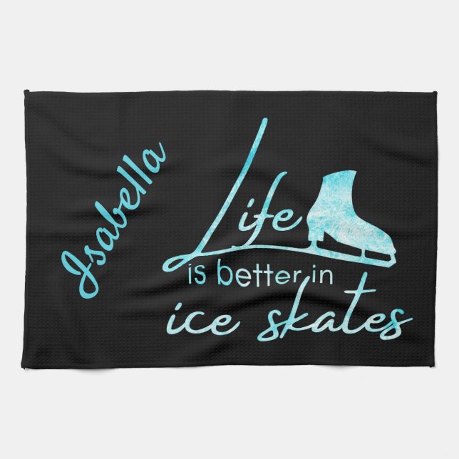 Linge De Cuisine Patinage sur glace Patinage sur les toiles Bleu vi (Horizontal)