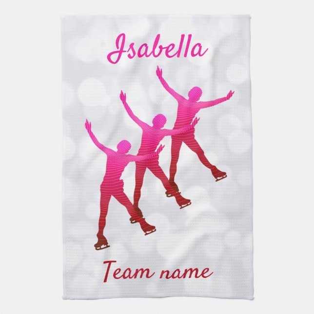 Linge De Cuisine Patinage synchronisé - Pale rose à rouge (Vertical)