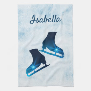 Linge De Cuisine Patins à feuilles de glace bleu