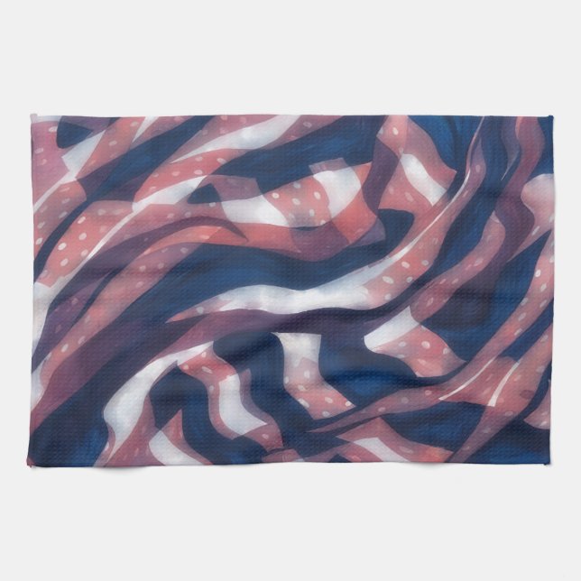 Linge De Cuisine Patriotic Vibes Artsy Kitchen Towel (Horizontal)