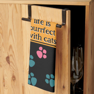 Linge De Cuisine Patte de chat noir drôle mignonne