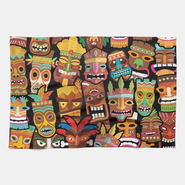 Linge De Cuisine Pattern de Tiki (Horizontal)