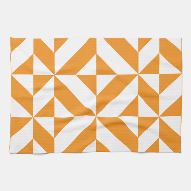 Linge De Cuisine Patters de Burnt Orange Geometric Deco Cube (Horizontal)