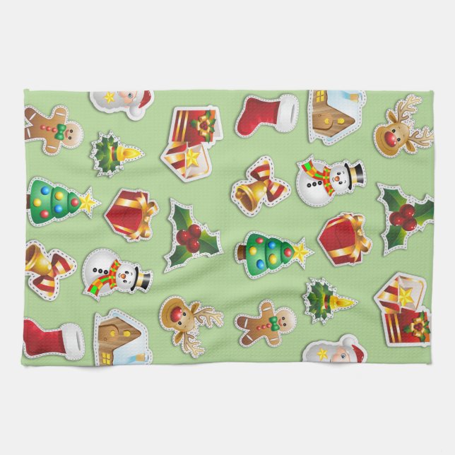 Linge De Cuisine Patters de Noël (Horizontal)