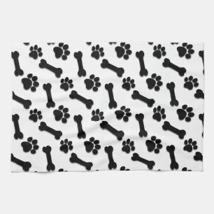 Linge De Cuisine Pattes de chien NOIR et nom et sentiment faits sur