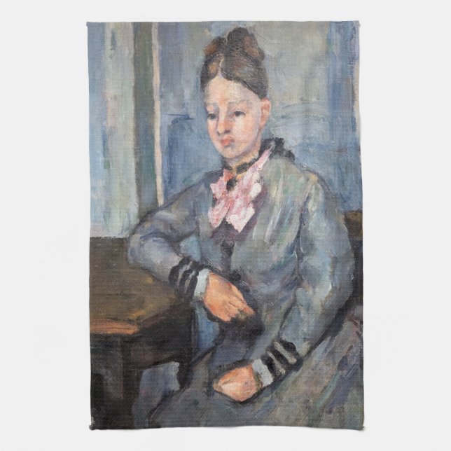 Linge De Cuisine Paul Cezanne - Madame Cezanne Leaning sur une tabl (Vertical)