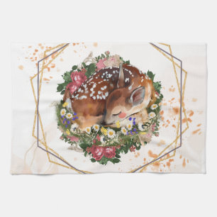 Linge De Cuisine Pauvres dormant, Art Floral Animal Brown