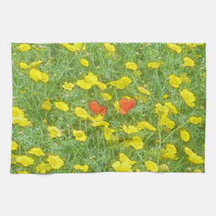 Linge De Cuisine Pavot aquarelle