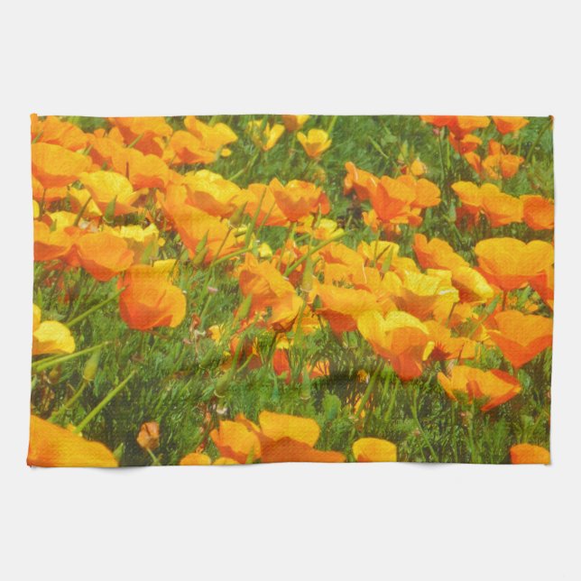 Linge De Cuisine Pavots de Californie (Horizontal)