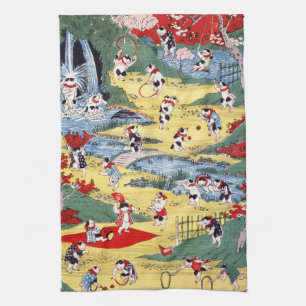 Linge De Cuisine Pays des chats japonais, Utagawa Kunitoshi