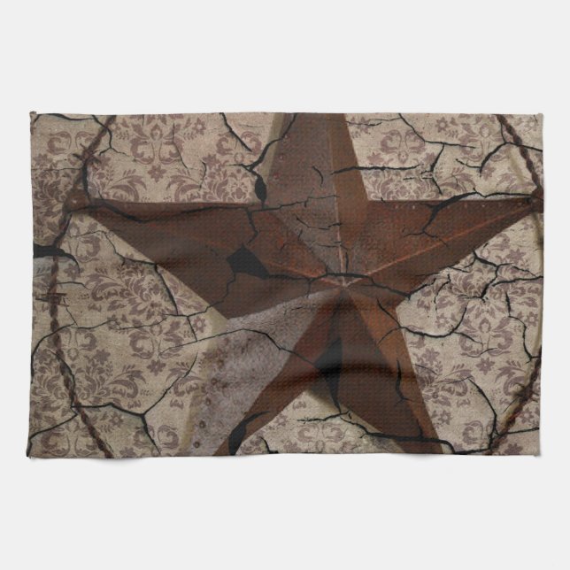 Linge De Cuisine Pays occidental rustique Primitif Texas Star (Horizontal)