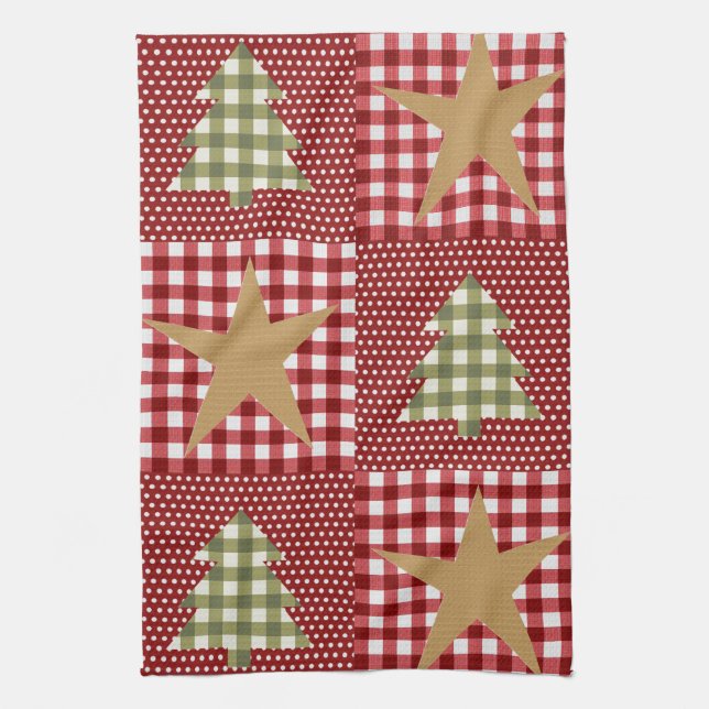 Linge De Cuisine Pays Rustique Noël primitif (Vertical)