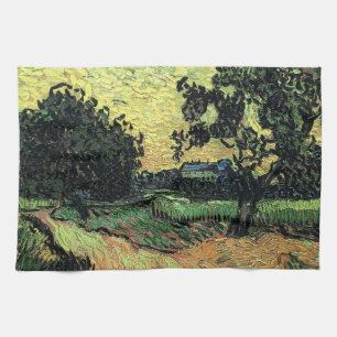 Linge De Cuisine Paysage avec le château d'Auvers par Vincent van G