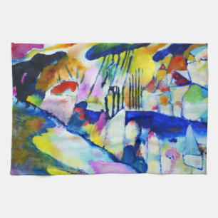 Linge De Cuisine Paysage avec pluie de Wassily Kandinsky