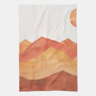 Linge De Cuisine Paysage de montagne abstrait bohème minimaliste