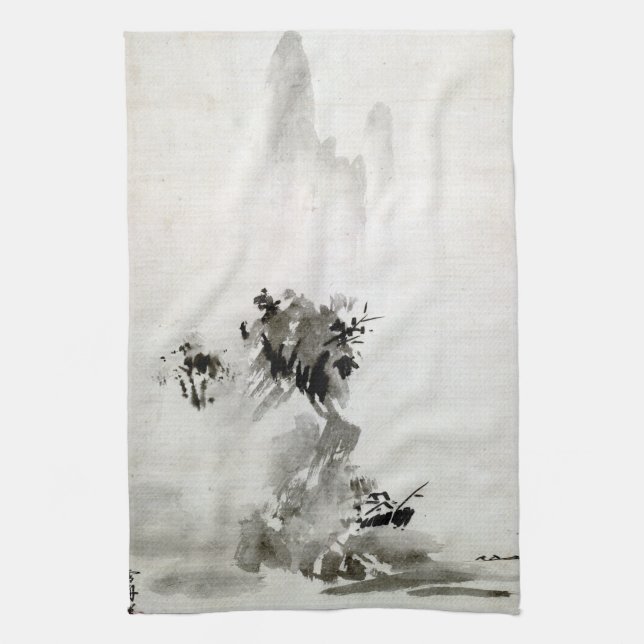 Linge De Cuisine Paysage de Sesshu Toyo Haboku-Sansui (Vertical)