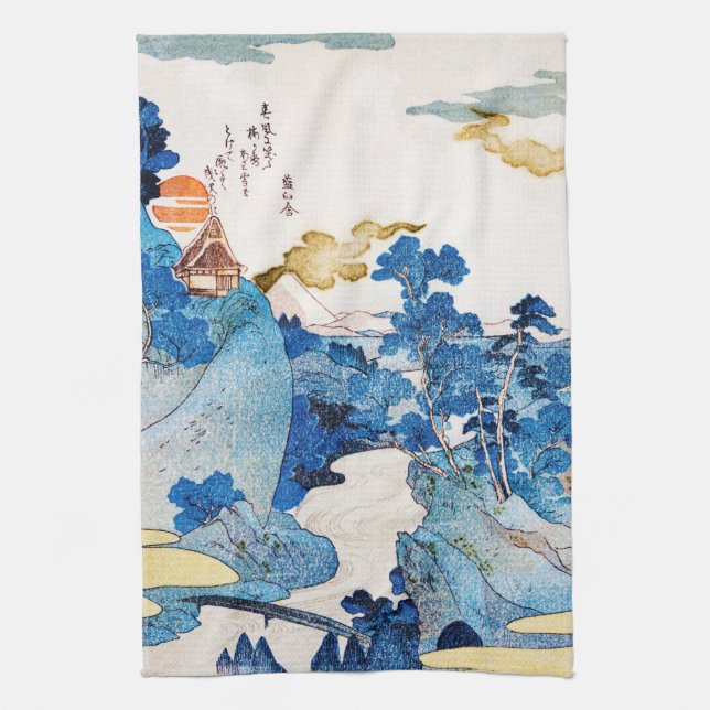 Linge De Cuisine Paysage du lever de soleil japonais, Kuniyoshi, Uk (Vertical)