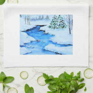 Linge De Cuisine Paysage hivernal