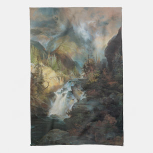 Linge De Cuisine Paysage vintage cascade dans les montagnes par Mor