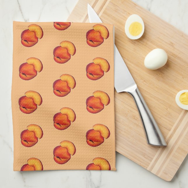 Linge De Cuisine Peach Été Ripe Juicy Georgia Pache Fruit (Quart Plié)