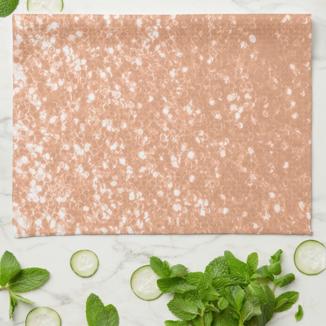 Linge De Cuisine Peacher mousseux couleur de l'année 2024 (Plié)