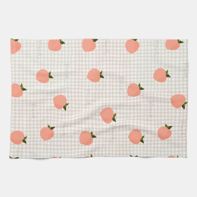 Linge De Cuisine Peachify Gingham de pêche (Horizontal)