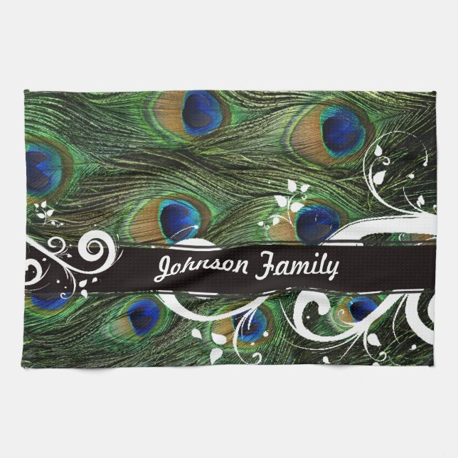Linge De Cuisine Peacock Swirl (Horizontal)