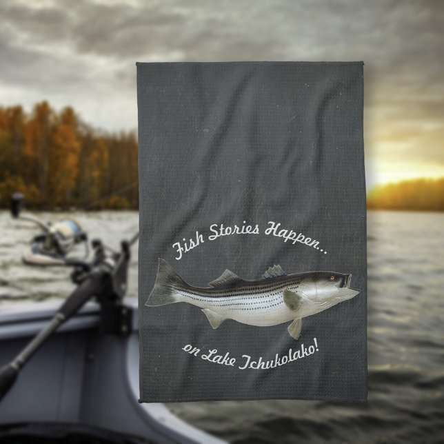 Linge De Cuisine Pêche de basse rayée ・ personnalisé (Créateur téléchargé)