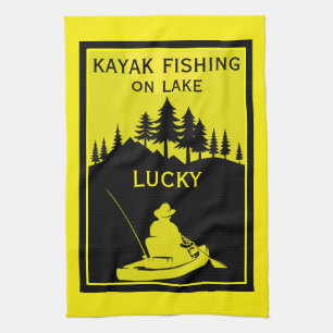 Linge De Cuisine Pêche favorite en kayak sur lac et rivière