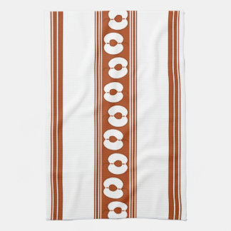 Linge De Cuisine Pêche Luxe Rayures Jacquard