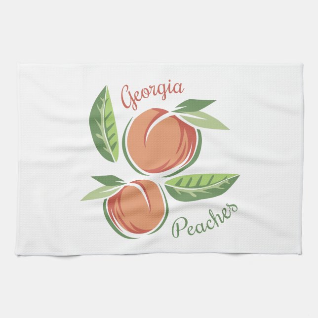 Linge De Cuisine Pêches de la Géorgie (Horizontal)