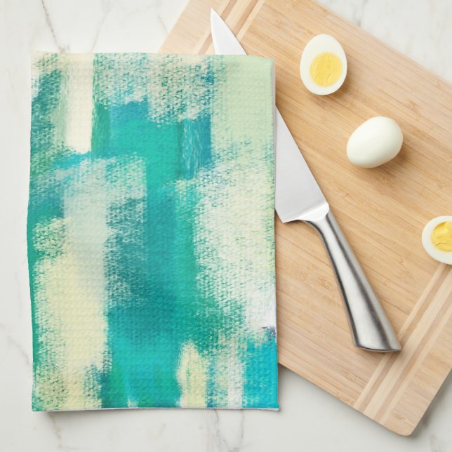 Linge De Cuisine Peinture Abstraite | Couleurs dynamiques (Quart Plié)