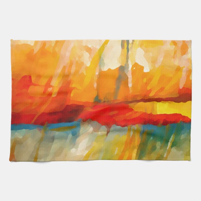 Linge De Cuisine Peinture Abstraite moderne (Horizontal)