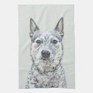 Linge De Cuisine Peinture australienne sur le chien de bétail - Be