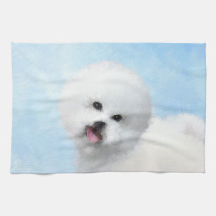 Linge De Cuisine Peinture Bichon Frise - Cute Original Chien Art