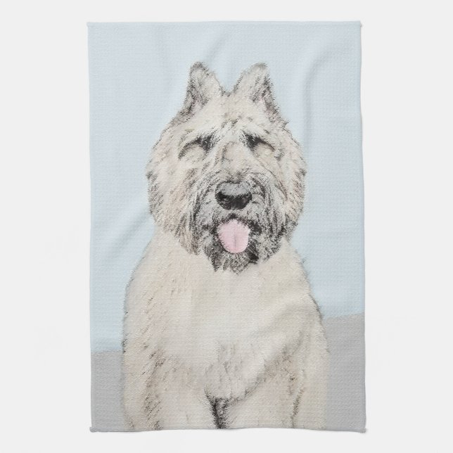 Linge De Cuisine Peinture de Bouvier des Flandres - Art original de (Vertical)