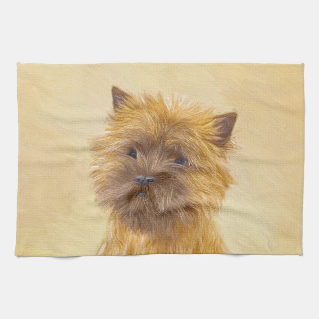 Linge De Cuisine Peinture de Cairn Terrier - Cute Original Chien Ar (Horizontal)