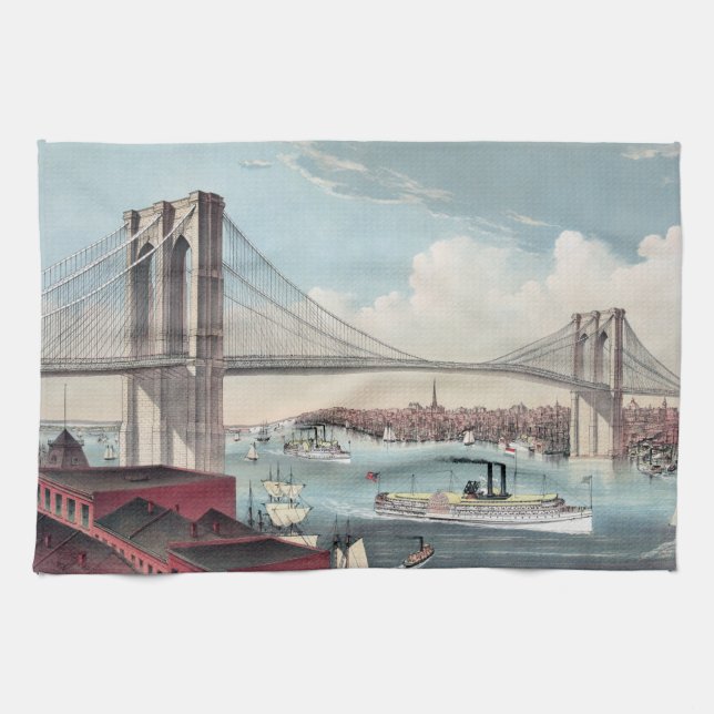 Linge De Cuisine Peinture de pont de Brooklyn (Horizontal)