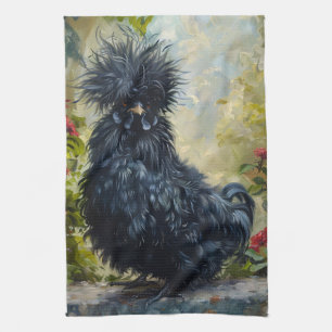 Linge De Cuisine Peinture de poulet noir en Silkie