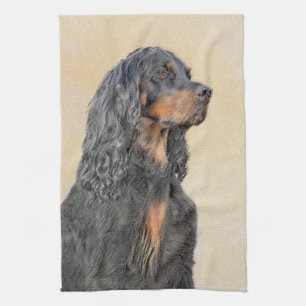 Linge De Cuisine Peinture de Setter Gordon - Art Original de Chien 
