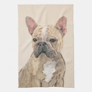 Linge De Cuisine Peinture française de Bulldog (Sable) - Belle oeu