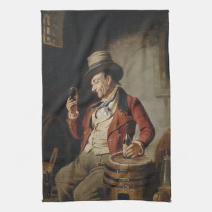 Linge De Cuisine Peinture potable de bière de vieil homme