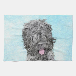 Linge De Cuisine Peinture russe Terrier noir - Chien original migno