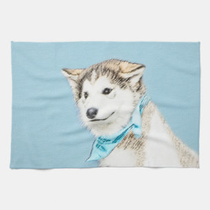 Linge De Cuisine Peinture Sibérienne Husky Puppy - Art Chien origin