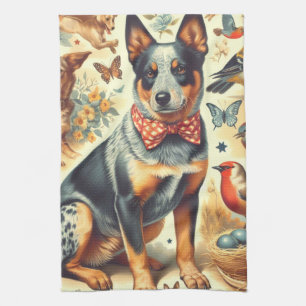 Linge De Cuisine Peinture vintage australienne de chien de bétail