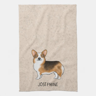 Linge De Cuisine Pembroke Welsh Corgi Tricolore à Tête Rousse avec
