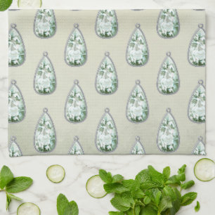 Linge De Cuisine pendentif vintage en diamant motif victorien turqu