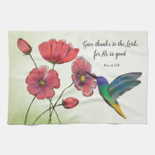 Linge De Cuisine Pensée religieuse de fleurs de vous avec colibri