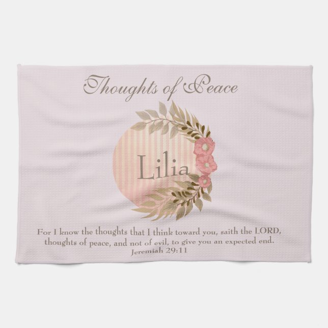 Linge De Cuisine Pensées de paix Jérémie florale 29:11 (Horizontal)