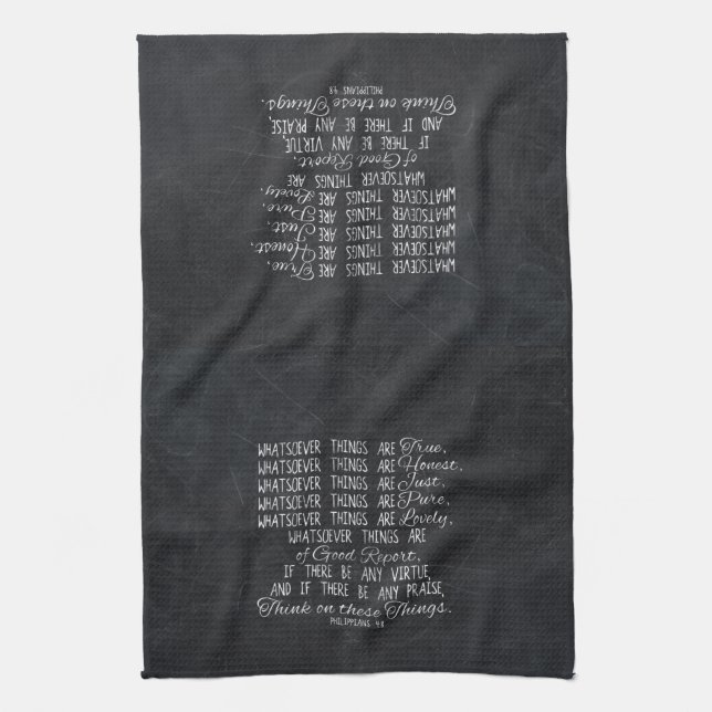 Linge De Cuisine Pensez à ces choses Écriture de la Bible chrétienn (Vertical)